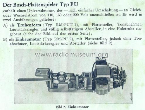 Plattenspieler RM/PUT 1; Bosch; Deutschland (ID = 2858209) R-Player