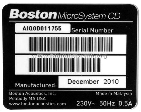 Micro System CD ; Boston Acoustics; (ID = 2224503) Radio