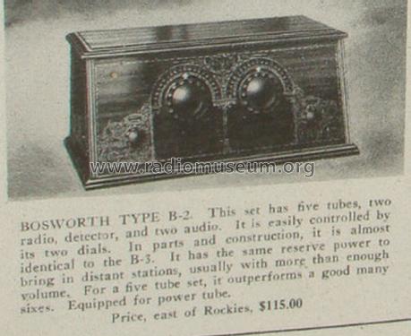 B2; Bosworth Electric (ID = 1341631) Radio