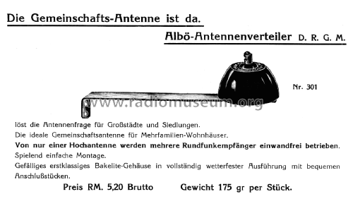 Albö-Antennenverteiler Nr. 301; Böttinger, Albert; (ID = 2729467) Diverses