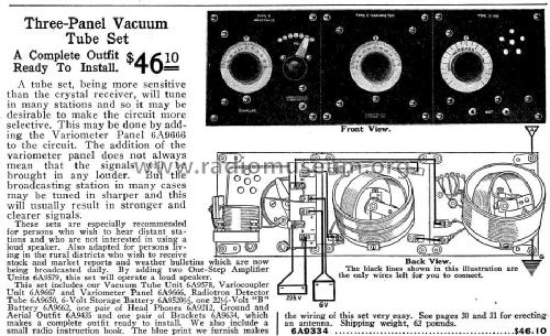 Three-Panel Vacuum Tube Set ; Bowman & Co., A.W.; (ID = 1003170) Radio