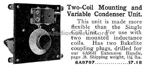 Two-Coil Mounting and Variable Condenser Unit ; Bowman & Co., A.W.; (ID = 1003207) Radio part