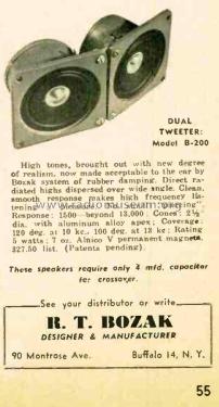 Dual Tweeter B-200; Bozak, R.T., Co.; (ID = 1797542) Speaker-P