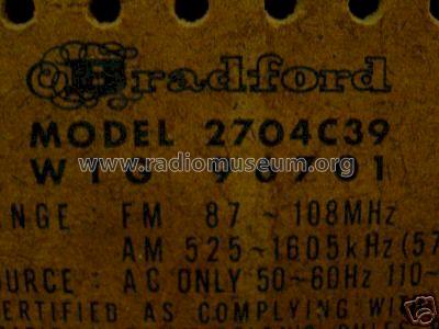 Grand Award 2704C39; Bradford; brand of (ID = 395297) Radio