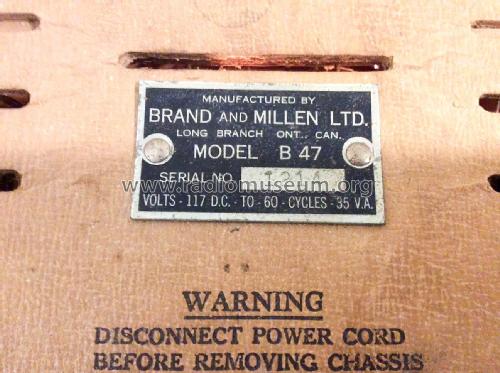 Belair B47; Brand and Millen (ID = 2698296) Radio