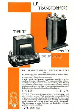 Audio transformer Type E; Brandes Ltd., London (ID = 2330377) Radio part