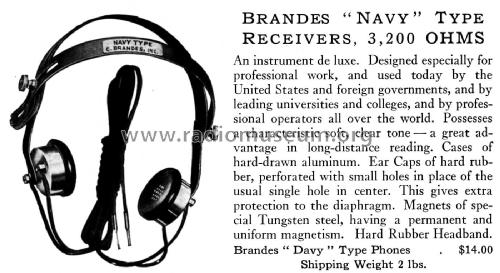 Telephone Receivers 'Navy' Type ; Brandes Products (ID = 2431593) Parlante