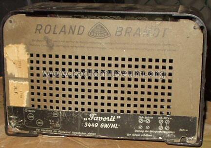 Favorit 3449GW/ML; Brandt Roland Brandt (ID = 281120) Radio