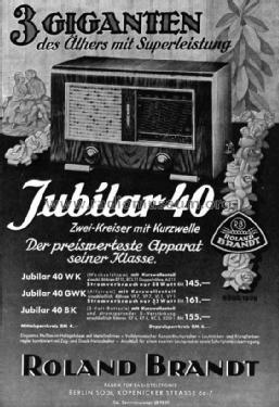 Jubilar 40BK; Brandt Roland Brandt (ID = 1532727) Radio