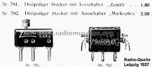 Patent Schaltstecker Zenith ; Brandt Roland Brandt (ID = 2863793) Radio part