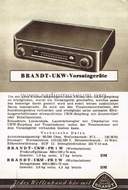 UKW-Vorsetzer PR III W ; Brandt Roland Brandt (ID = 2753796) Converter