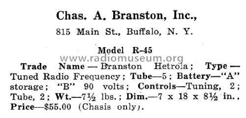 Hetrola V R-45; Branston, Chas. A.; (ID = 1955233) Radio