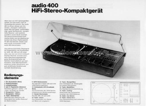 Audio 400; Braun; Frankfurt (ID = 1881590) Radio