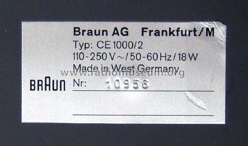 CE1000/2; Braun; Frankfurt (ID = 397499) Radio