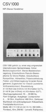 CSV1000/2; Braun; Frankfurt (ID = 1753515) Ampl/Mixer