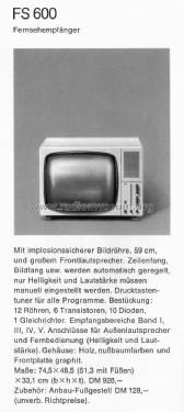 FS600; Braun; Frankfurt (ID = 1753499) Televisore