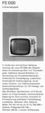 FS-1000; Braun; Frankfurt (ID = 1753501) Television