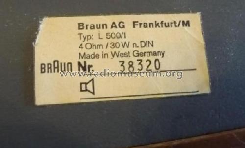 HiFi-Lautsprechereinheit L 500/1; Braun; Frankfurt (ID = 1811583) Parlante