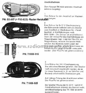 Netzteil - Power Supply TN1000 ; Braun; Frankfurt (ID = 487982) Power-S