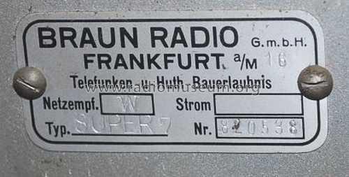 Phono-Super 7W; Braun; Frankfurt (ID = 1645162) Radio