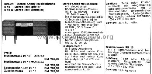 Stereo-Anbau-Musikschrank RS10W Stereo Ch= RC81C; Braun; Frankfurt (ID = 2532796) Radio
