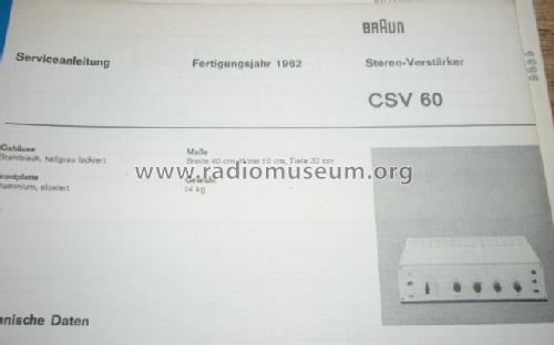 CSV60; Braun; Frankfurt (ID = 179509) Ampl/Mixer