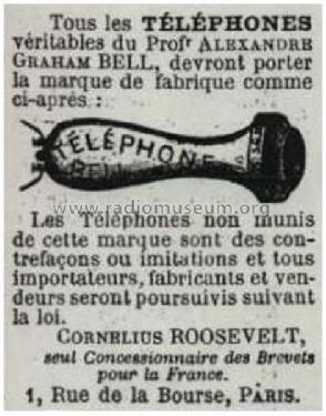 Premier téléphone Français licence Bell ; Bréguet, L.; Paris (ID = 2596732) Téléphonie