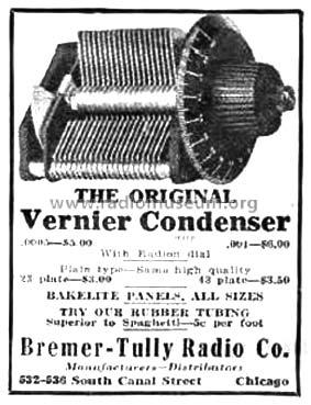 Vernier Condenser ; Bremer-Tully Mfg. Co (ID = 1444327) Radio part