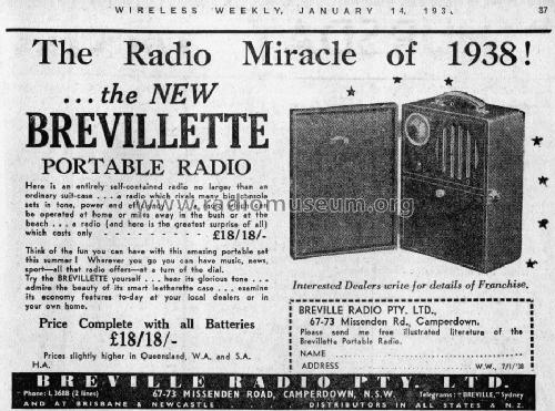 Brevillette 115; Breville; Sydney (ID = 2040419) Radio
