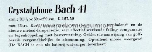 Crystalphone Bach 40; Brey en Co., Larsen (ID = 2261558) Radio