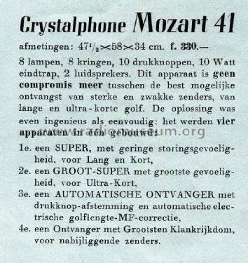 Crystalphone Mozart 40; Brey en Co., Larsen (ID = 2260375) Radio