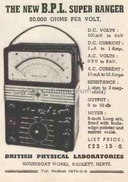 Super Ranger Multimeter ; British Physical (ID = 2908607) Equipment