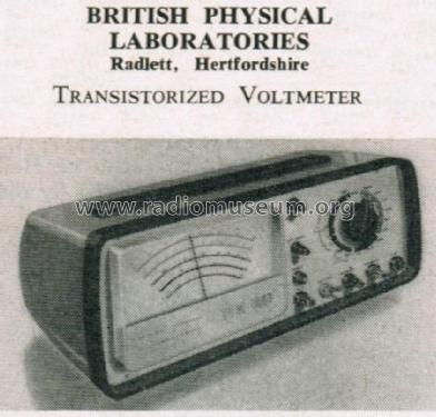 Transistorized Voltmeter ; British Physical (ID = 3084567) Ausrüstung