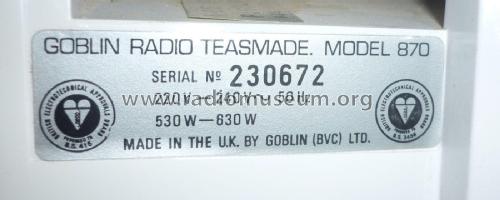 Goblin Teasmade 870; British Vacuum (ID = 2627115) Radio