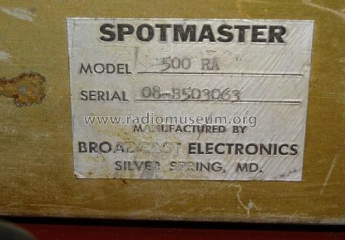 Spotmaster 500 RA; Broadcast (ID = 2662887) R-Player