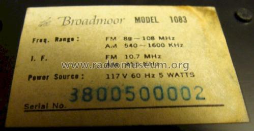 1083 ; Broadmoor Industries (ID = 1188119) Radio