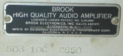 High Quality Audio Amplifier 10-C; Brook Electronics (ID = 481084) Ampl/Mixer