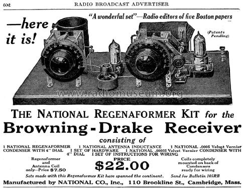 National Regenaformer 2 tube breadboard; Browning-Drake Corp. (ID = 1147034) Bausatz