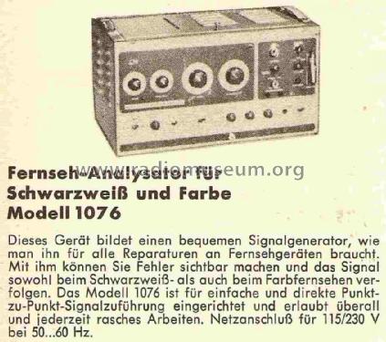 B&K Television Analyst 1076; B&K Precision, (ID = 841737) Equipment