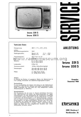 Bruns 231S; Bruns; Hamburg (ID = 2713266) Télévision