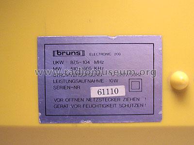 Electronic 200 ; Bruns; Hamburg (ID = 371367) Radio