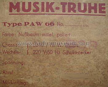 Musik-Truhe PAW 66 Ch= 5340; Bruns; Hamburg (ID = 618091) Radio
