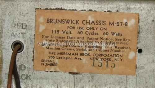 2689 Ch= M-27; Brunswick Div. (ID = 2628254) Radio