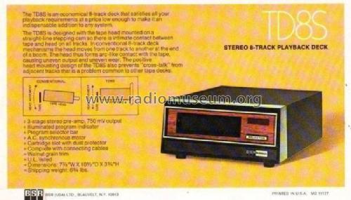 BSR McDonald 8 Track Stereo TD8S-2; BSR Brand, (ID = 2387294) R-Player