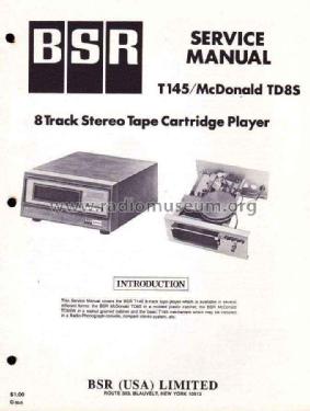 BSR McDonald 8 Track Stereo Player TD8SW-2; BSR Monarch; Great (ID = 2386933) R-Player