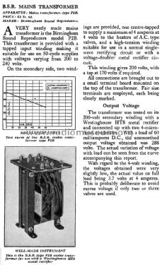 Mains Transformer P2B; BSR Brand, (ID = 3105554) Radio part