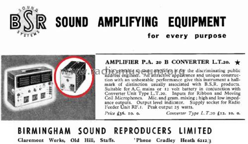 Converter L.T. 20; BSR Brand, (ID = 3080928) Power-S
