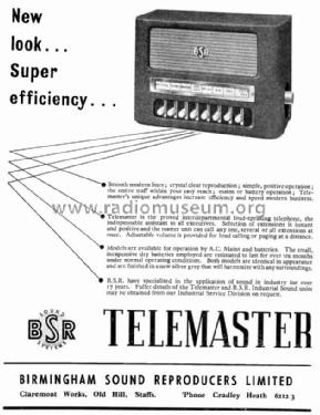 Telemaster Intercom ; BSR Brand, (ID = 3106122) Telephony