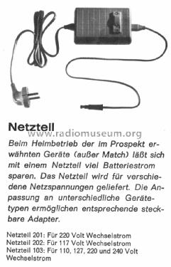 Netzanschlussgerät für Telefunken Transistorgeräte 201, 202, 203; Buck Elektronik; Sch (ID = 2699587) Power-S