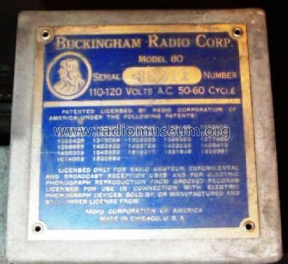 80; Buckingham Radio (ID = 714275) Radio